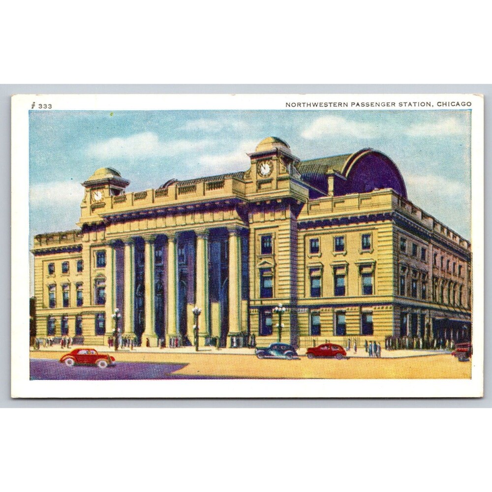 Vintage Northwestern Passenger Station Chicago IL Postcard #333 Unposted A.C. Co